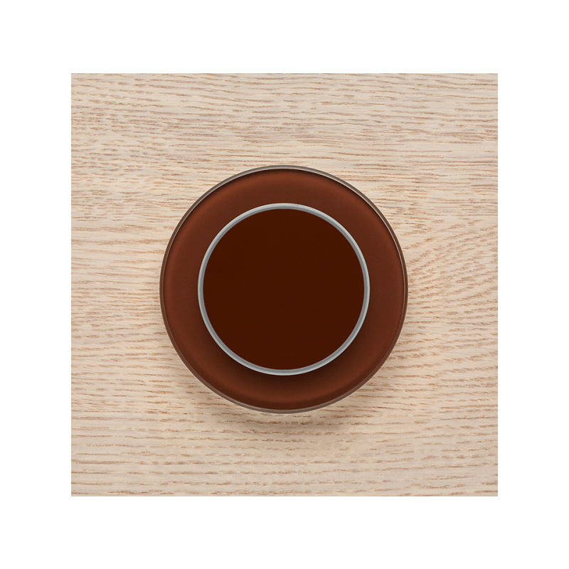 Одноканальный клавишный радиопульт DeLUMO Ronda 8017 темный коричневый на деревянной стене