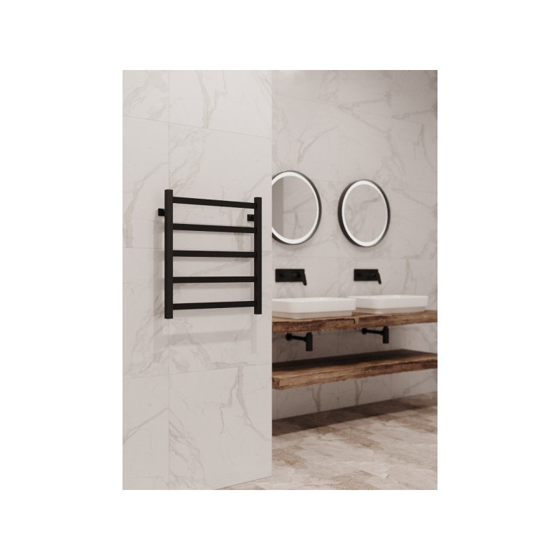 Полотенцесушитель Stinox Prestige 500x600 БП (1/2") черный на стене