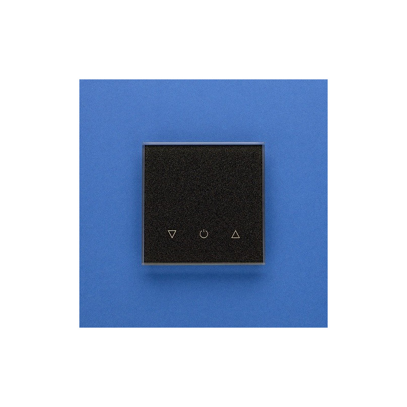 Одноканальный трехклавишный сенсорный радиопульт DeLUMO Senso 0337 сияющий черный на синем фоне