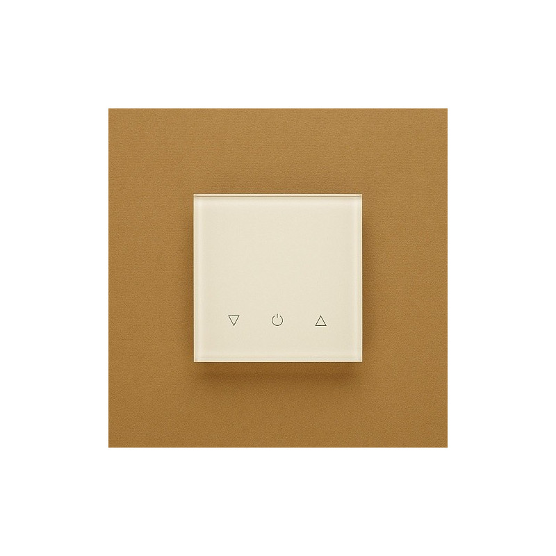 Одноканальный трехклавишный сенсорный радиопульт DeLUMO Senso 1013 белый жемчуг на бежевом фоне