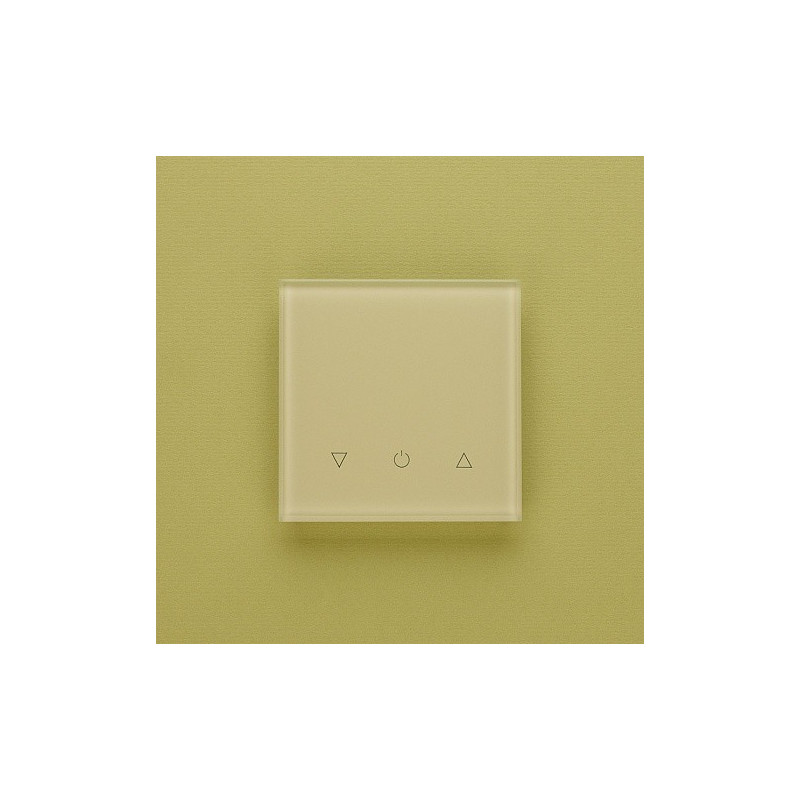 Одноканальный трехклавишный сенсорный радиопульт DeLUMO Senso 1014 классический бежевый на зеленой стене