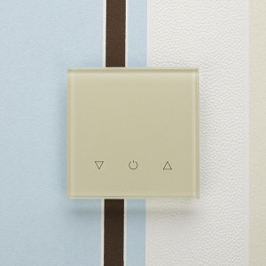 Одноканальный трехклавишный сенсорный радиопульт DeLUMO Senso 1015 светлый бежевый на цветной стене