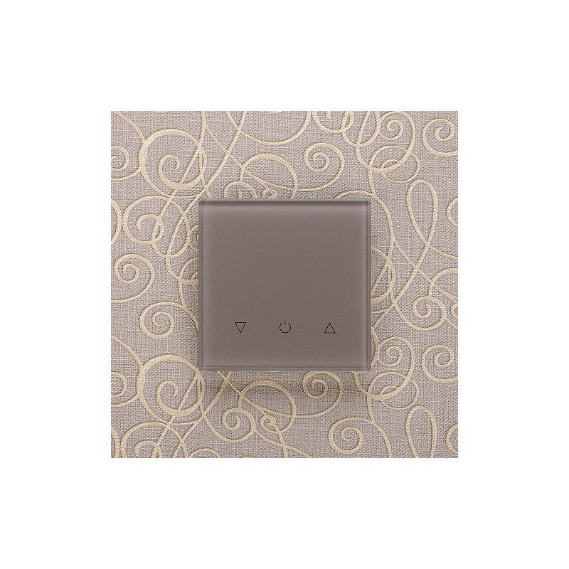 Одноканальный трехклавишный сенсорный радиопульт DeLUMO Senso 1236 светлый коричневый на бежевой стене