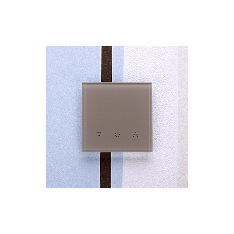 Одноканальный трехклавишный сенсорный радиопульт DeLUMO Senso 1236 светлый коричневый на цветной стене