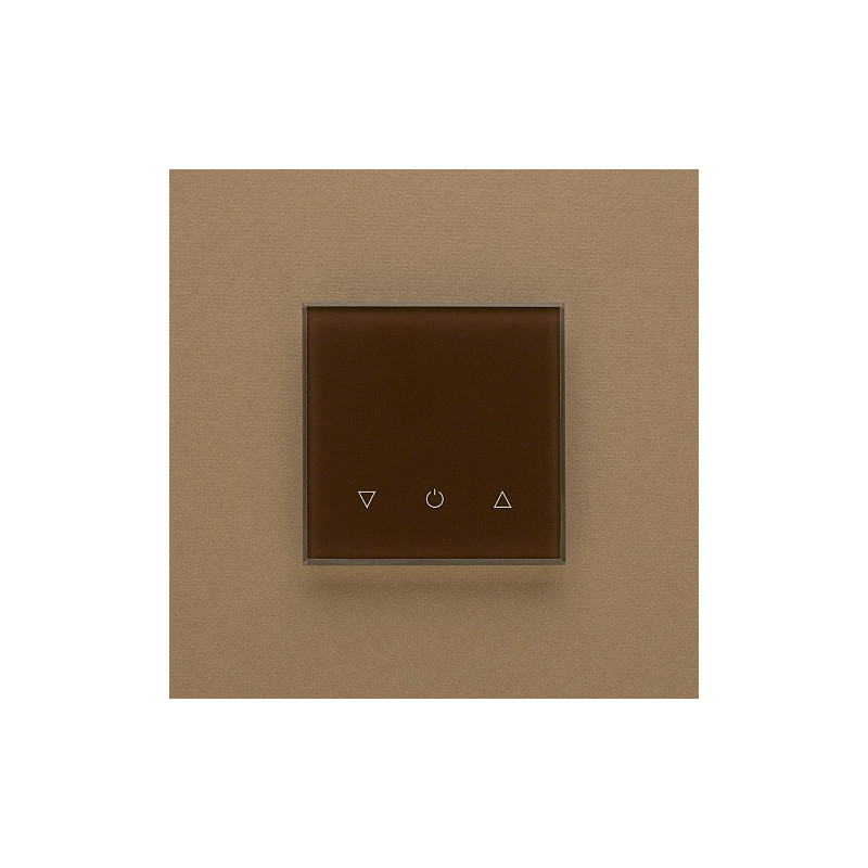 Одноканальный трехклавишный сенсорный радиопульт DeLUMO Senso 8017 темный коричневый на темной стене