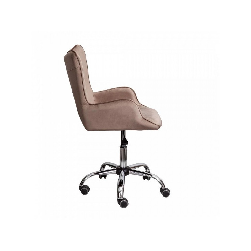 Кресло компьютерное AksHome Bella бежевый вид сбоку