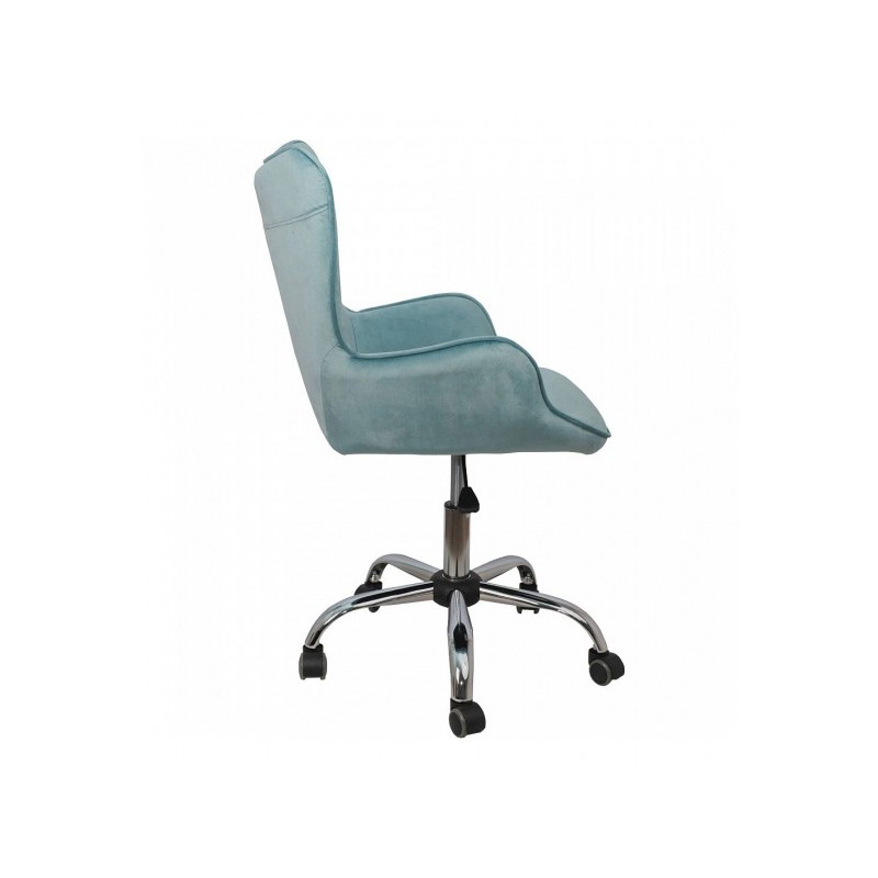 Кресло компьютерное AksHome Bella голубой вид сбоку