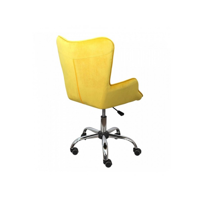 Кресло компьютерное AksHome Bella желтый вид сзади