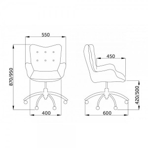 Кресло компьютерное AksHome Bella фиолетовый схема