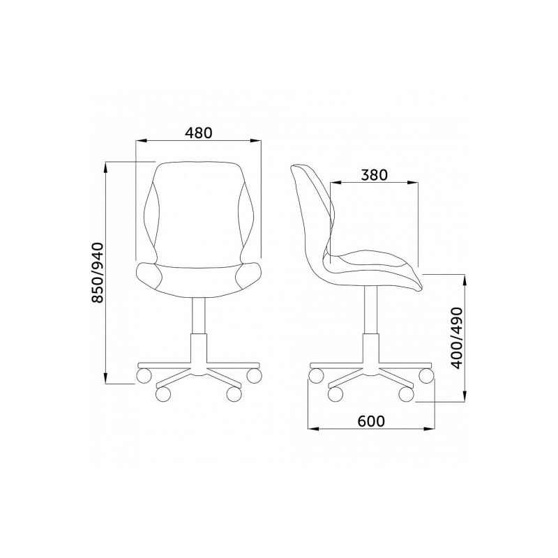 Кресло компьютерное AksHome Delfin салатовый схема