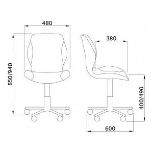 Кресло компьютерное AksHome Delfin салатовый схема