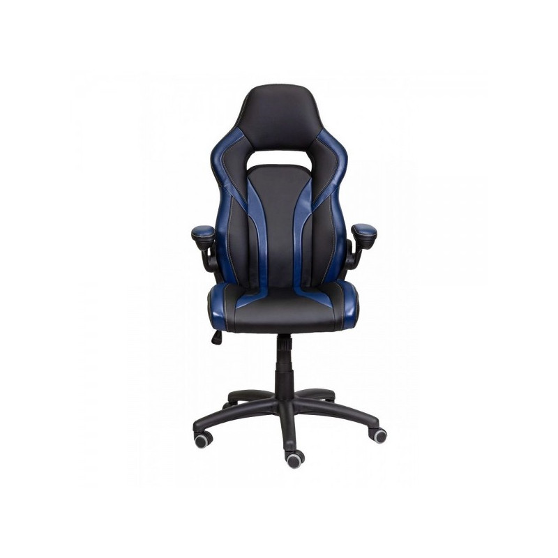 Кресло геймерское AksHome Drive черный/синий вид спереди