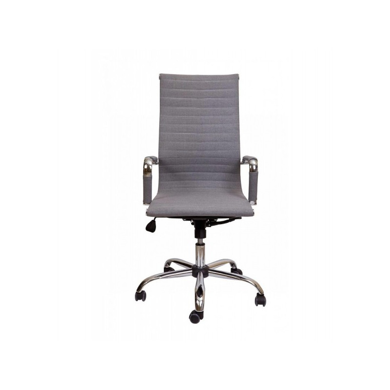 Кресло компьютерное AksHome Elegance Chrome серый вид спереди