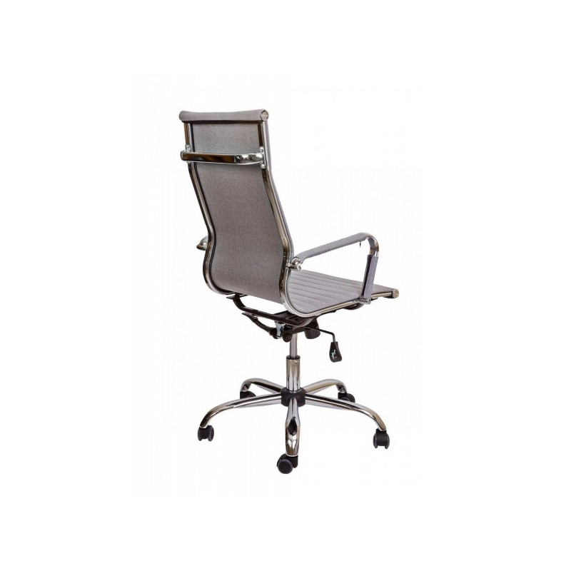 Кресло компьютерное AksHome Elegance Chrome серый вид сзади