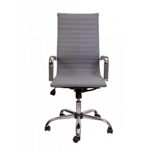 Кресло компьютерное AksHome Elegance Chrome серый вид спереди