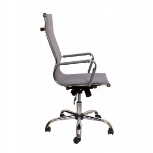 Кресло компьютерное AksHome Elegance Chrome серый вид сбоку