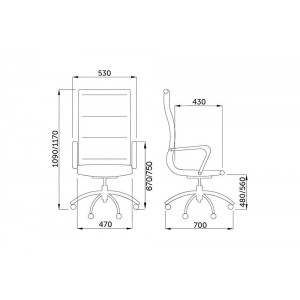 Кресло компьютерное AksHome Elegance Chrome серый схема