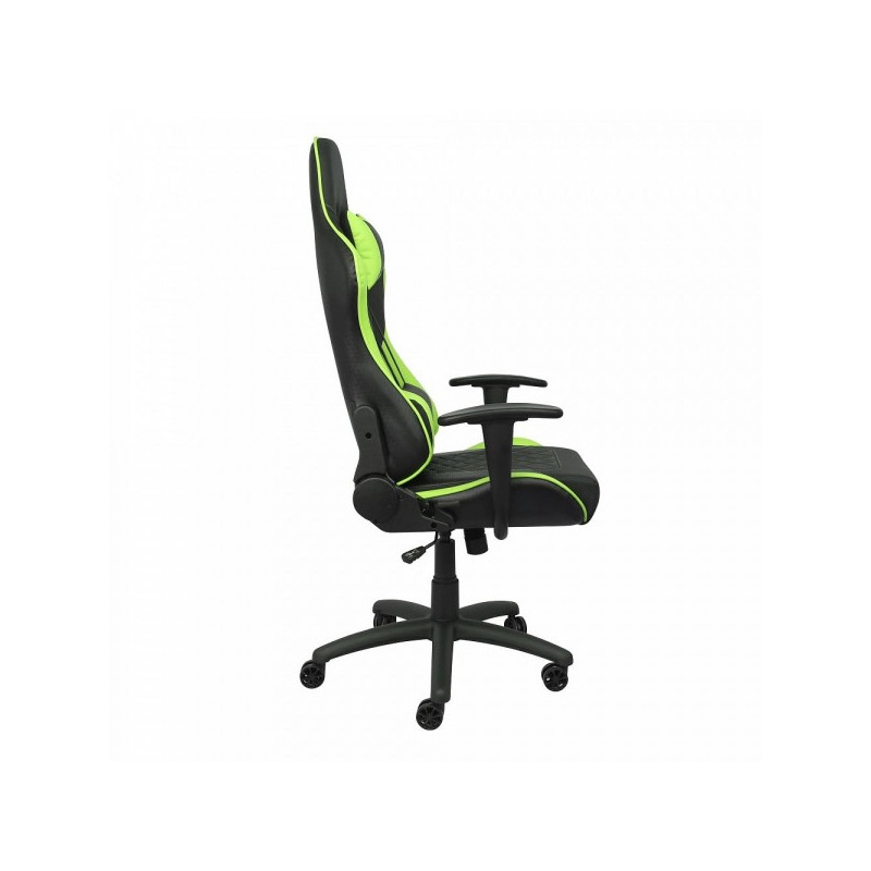 Кресло геймерское AksHome Epic черный/зеленый вид сбоку