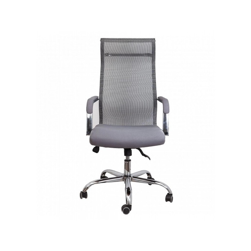 Кресло компьютерное AksHome Grid B серый вид спереди