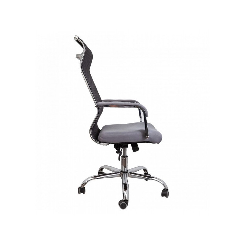 Кресло компьютерное AksHome Grid B серый вид сбоку