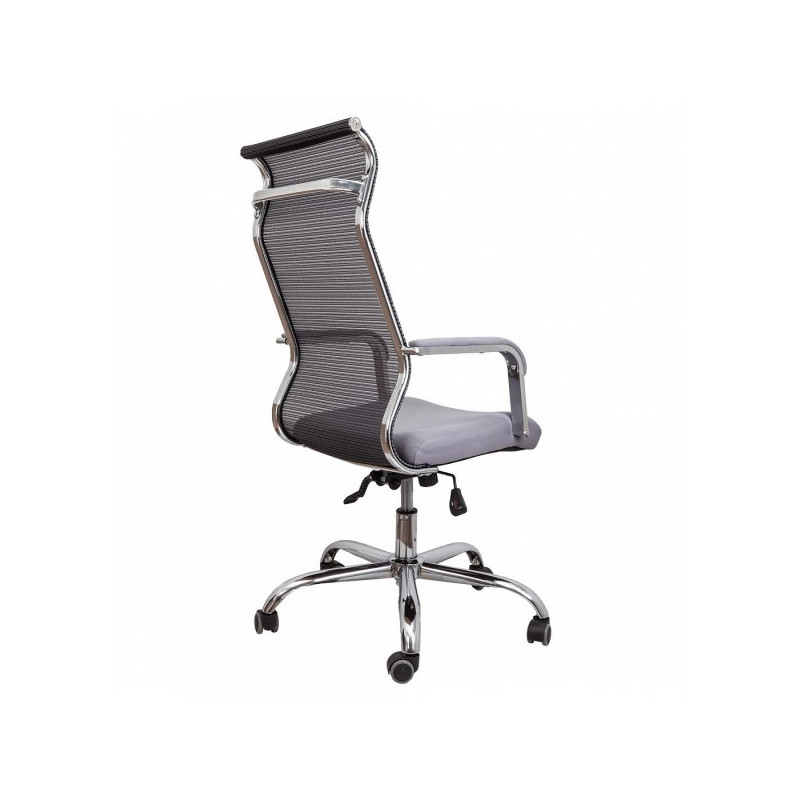 Кресло компьютерное AksHome Grid B серый вид сзади