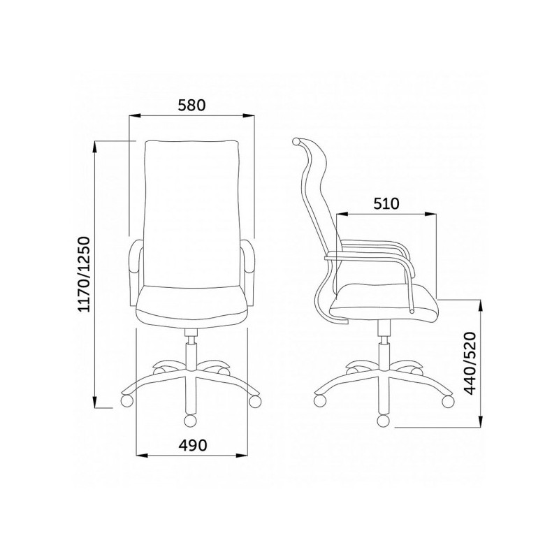 Кресло компьютерное AksHome Grid B серый схема