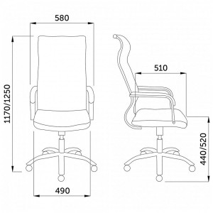 Кресло компьютерное AksHome Grid B серый схема