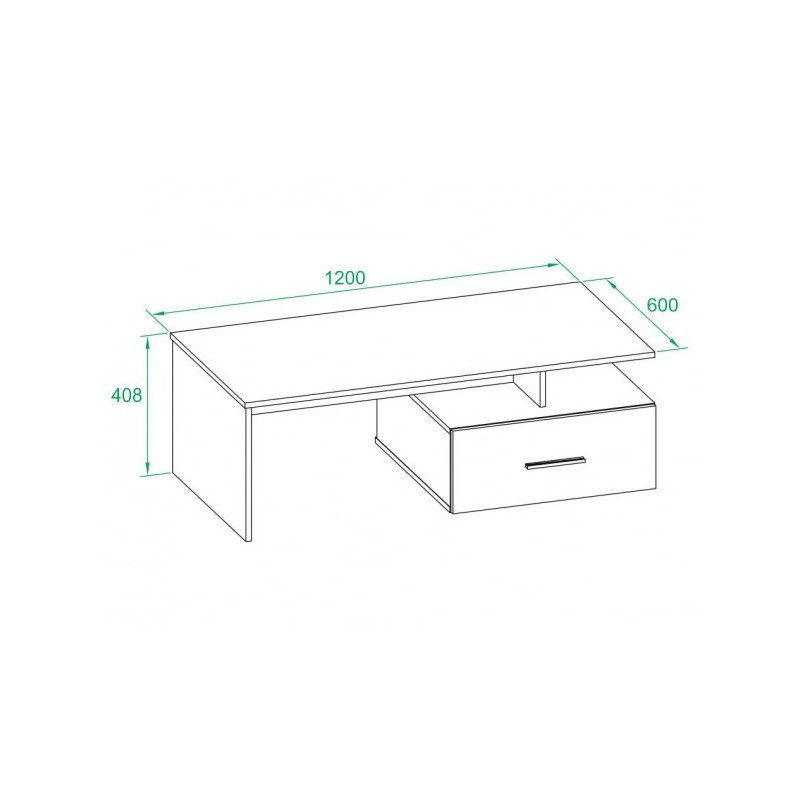 Журнальный столик Сокол СЖ-10 дуб делано/белый размер