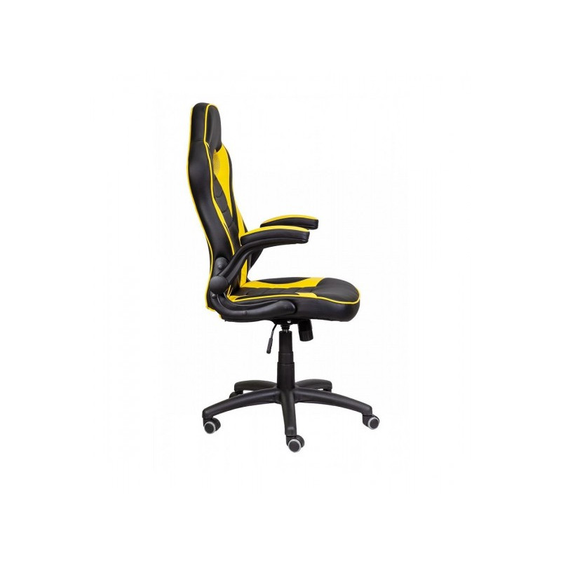 Кресло геймерское AksHome Jordan черный/желтый вид сбоку