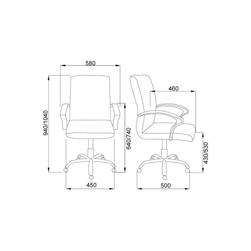 Кресло компьютерное AksHome James черный схема