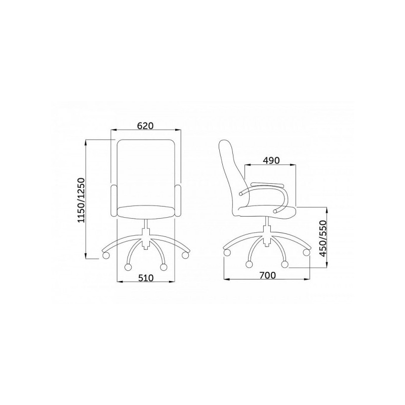 Кресло компьютерное AksHome King A бежевый схема
