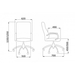 Кресло компьютерное AksHome King A коричневый схема