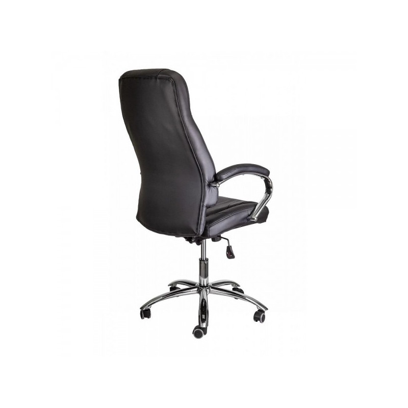 Кресло компьютерное AksHome King A черный (натуральная кожа) вид сзади