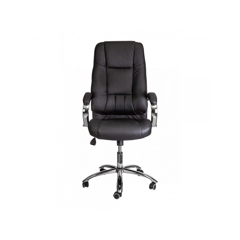 Кресло компьютерное AksHome King A черный (натуральная кожа) вид спереди