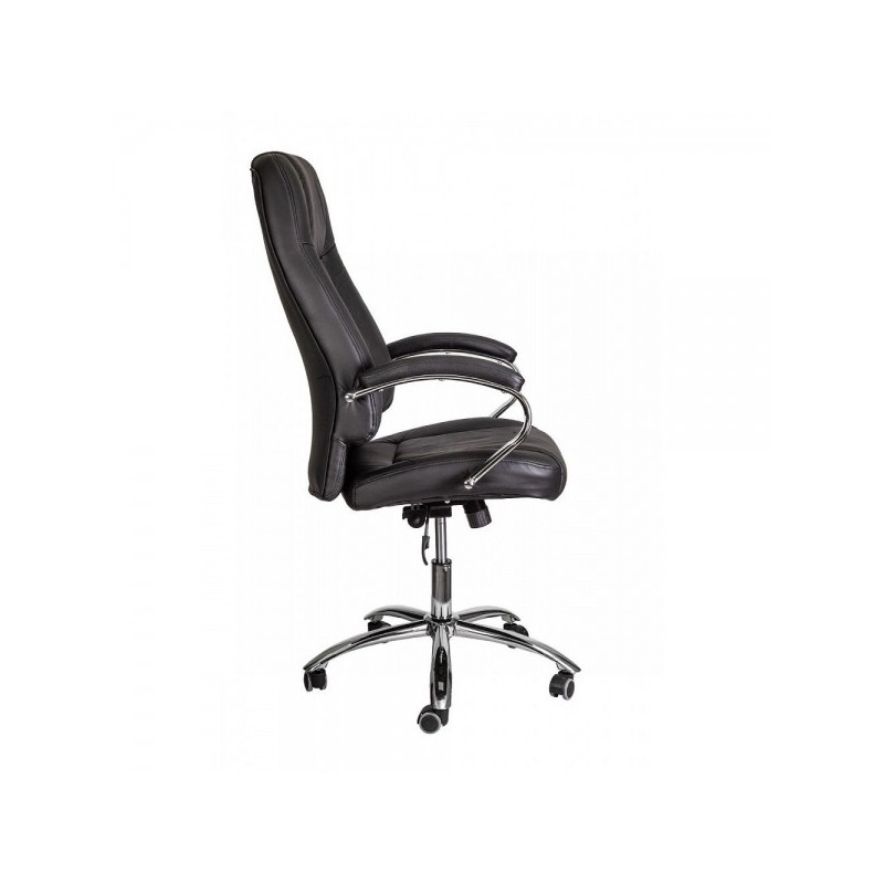 Кресло компьютерное AksHome King A черный (натуральная кожа) вид сбоку