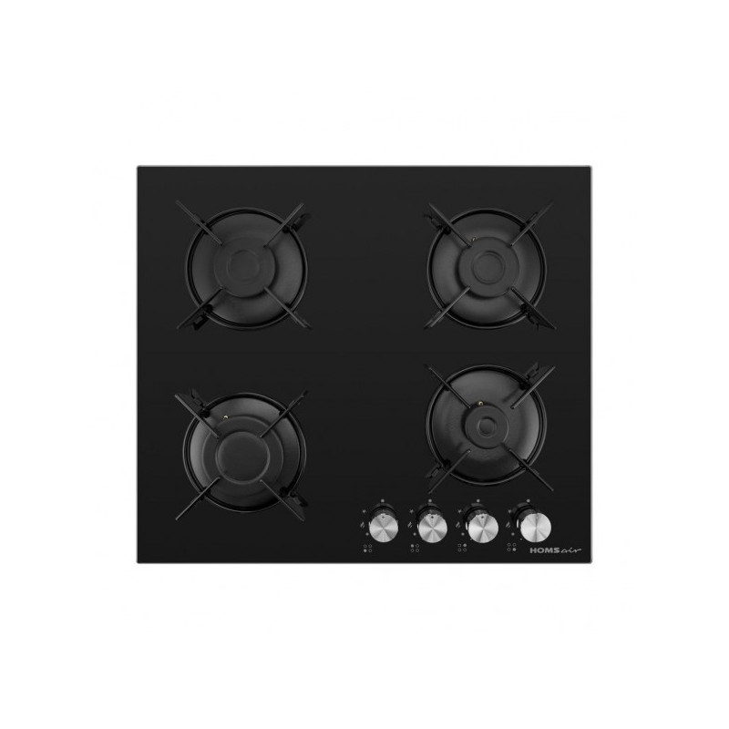 Газовая варочная панель HOMSair HGG641EBK Black выключенная