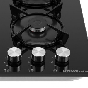 Газовая варочная панель HOMSair HGG641EBK Black ручки