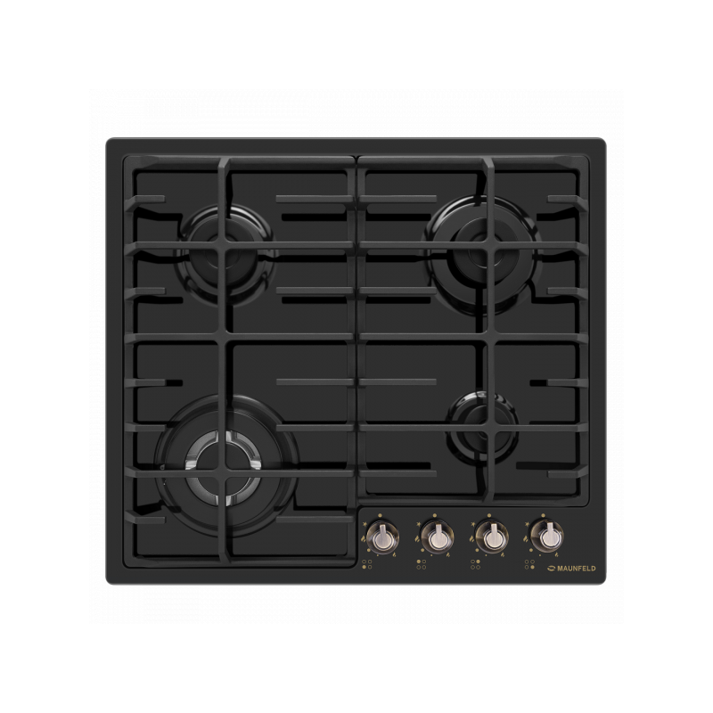 Газовая варочная панель Maunfeld EGHE.64.63CB.R/G Black выключенная