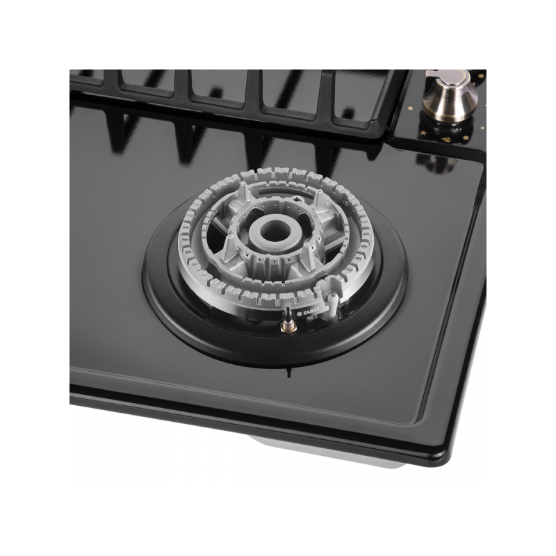 Газовая варочная панель Maunfeld EGHE.64.63CB.R/G Black конфорка внутри