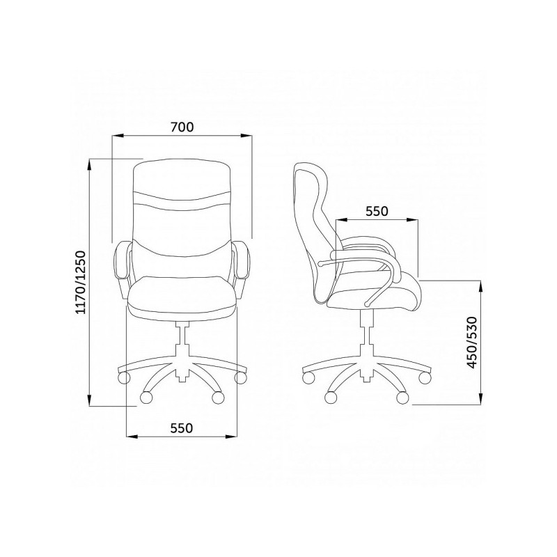 Кресло компьютерное AksHome Marshal черный схема