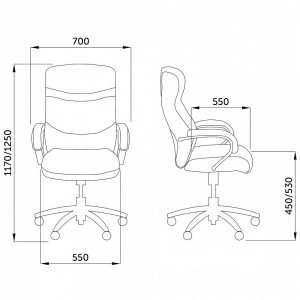 Кресло компьютерное AksHome Marshal черный схема