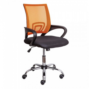Кресло компьютерное AksHome Ricci Chrome черный/оранжевый