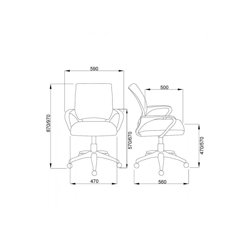 Кресло компьютерное AksHome Ricci New черный схема