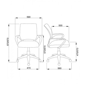 Кресло компьютерное AksHome Ricci New черный схема