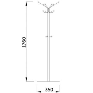 Размеры Вешалка напольная AksHome Venti II коричневая