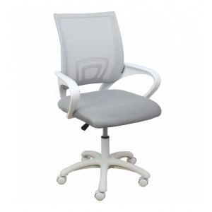 Кресло компьютерное AksHome Ricci White серый