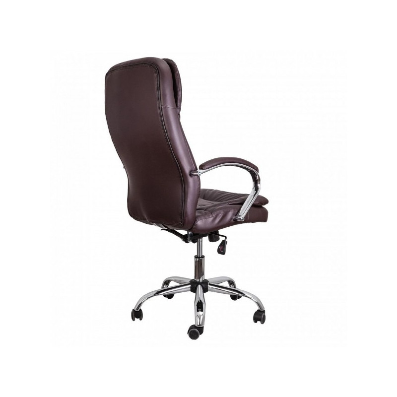 Кресло компьютерное AksHome Richard New Chrome коричневый вид сзади