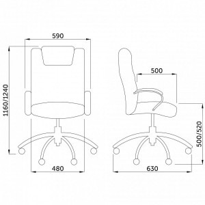 Кресло компьютерное AksHome Richard New Chrome коричневый схема