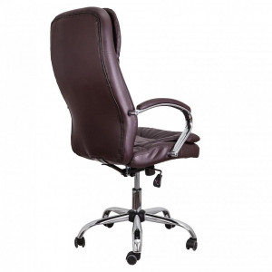 Кресло компьютерное AksHome Richard New Chrome коричневый вид сзади