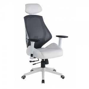 Кресло компьютерное AksHome Space белый/серый